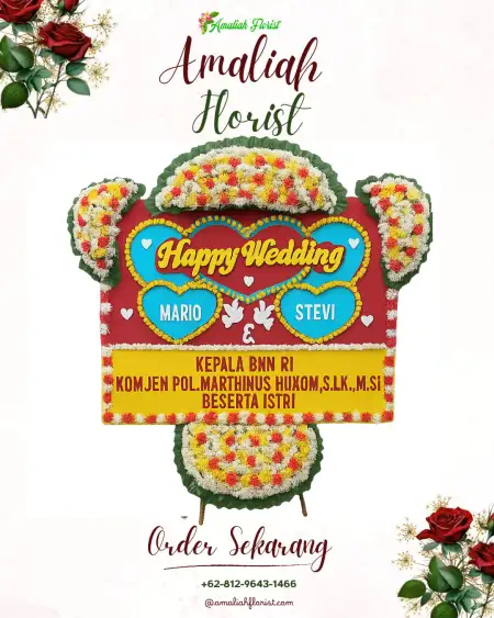 Papan Bunga Pernikahan Lape